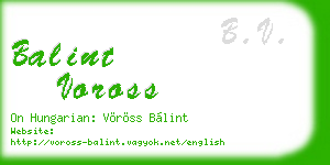 balint voross business card